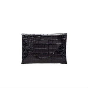 BCBG MAXAZRIA harlow crocodile envelope clutch